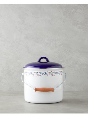 English Home Azure Bloom Emaye Bakraç 20 cm Beyaz