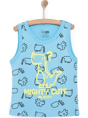 Hellobaby Basic Erkek Dinozor Desenli Atlet Tshirt Erkek Bebek