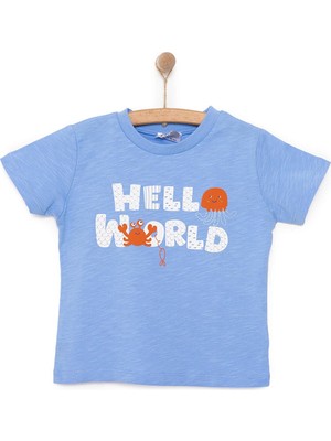 Hellobaby Under The Sea Wave Hello Yazı Baskılı Erkek Tshirt Erkek Bebek