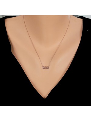 925 Ayar Rose Gümüş Minik Sonsuzluk Kolye