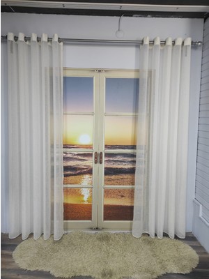 Rustik Tülü Kuşgözü Kapsüllü Folded Keten