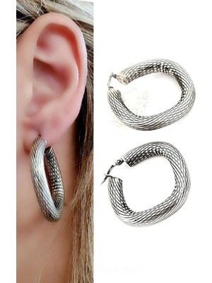 Ose Shop İtalyan 925 ayar gümüş tasarım halka küpe