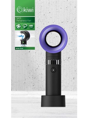 Kiwi Kfan-7610 Şarjlı Ultra Sessiz USB Vantilatör 10 W Kanatsız Pervanesiz Taşınabilir Fan