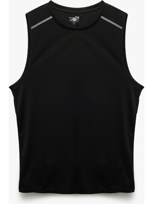 Koton Kolsuz Bisiklet Yaka Spor Atlet Erkek İçin Polyester Karışımlı Rahat Kesim Tasarım