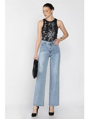 Gülseli Kadın Bol Paça Jean Kot Pantolon P-00016349