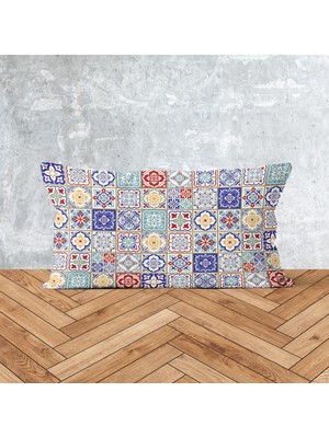 Çini Desenli 30CM x 50CM Çift Taraflı Kırlent Kılıfı