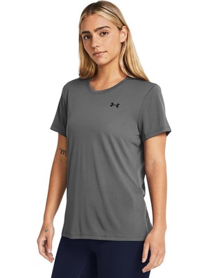 Under Armour Tech Solid Kadın Gri Yuvarlak Yaka Tişört
