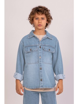 Dmb Boys & Gırls M 7671 Denim Gömlek Ceket 9-14 Yaş