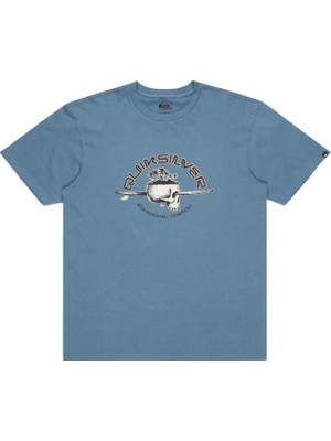 Quiksilver Skull Lines Erkek Mavi Tişört