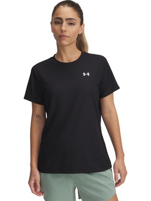 Under Armour Tech Rib Kadın Siyah Yuvarlak Yaka Tişört