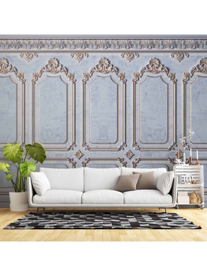 3D Nostalji Motifli Ahşap Panel Duvar Kağıdı Baskı