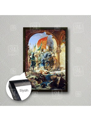 Fatih Sultan Mehmet Istanbula Giriş Istanbulun Fethi Çerçeveli Dikey Kanvas Tablo