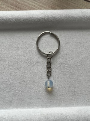 8 mm Opal Taşı Gümüş Anahtarlık