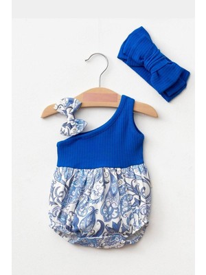 Kız Bebek Kokina Çiçeği Tek Omuz Romper Tulum