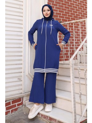 Fermuarlı Ribanalı Takım Indigo 10405