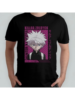 Pixxa Hunter x Hunter Killua Unisex %100 Pamuklu Bisiklet Yaka T-Shirt Model 2