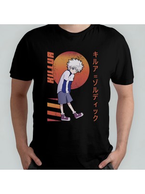Pixxa Hunter x Hunter Killua Unisex %100 Pamuklu Bisiklet Yaka T-Shirt Model 3
