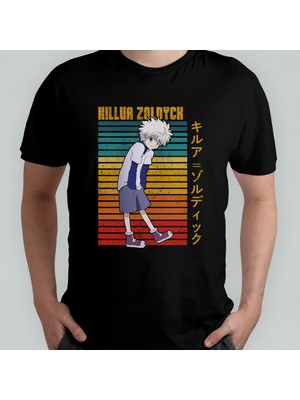 Pixxa Hunter x Hunter Killua Unisex %100 Pamuklu Bisiklet Yaka T-Shirt Model 1