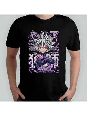 Pixxa Hunter x Hunter Killua Unisex %100 Pamuklu Bisiklet Yaka T-Shirt Model 8