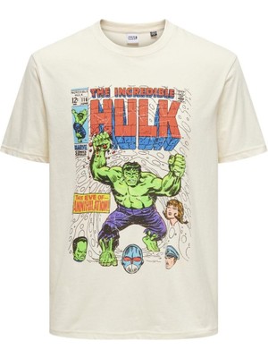 Only Marvel Baskılı Erkek T-Shirt 22029522