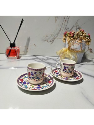 Dm Porselen Lale 2'li Kahve Fincan Takımı