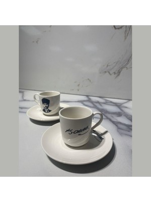 Dm Porselen Kemal Paşa 2'li Kahve Fincanı