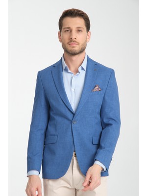 Frappoli Nipoye Erkek Kiremit Tam Astarlı Mono Yaka Slim Fit  Blazer Ceket