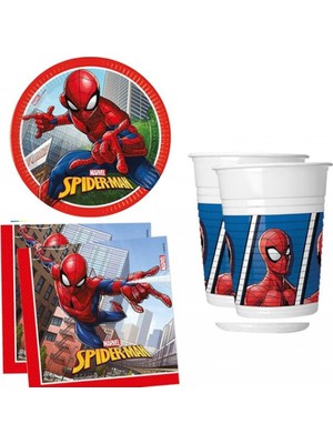 16 Kişilik Spiderman  Örümcek Adam Doğum Günü Masa Seti