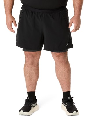 Asics Road 2N1 5In Short Erkek Siyah Gri Şort 2011D245-001
