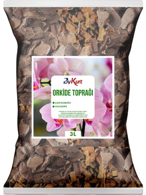 Orkide Toprağı-Çam Kabuğu İri Parçalı 3 LT & BYKURT CocoCips Karışımı Elenmiş ve Temizlenmiş