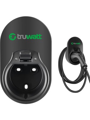 Truwatt ZTT50 Elektrikli Araçlar İçin Type 2 Kablo Duvar Askı Aparatı Güvenli Saklama Çözümü
