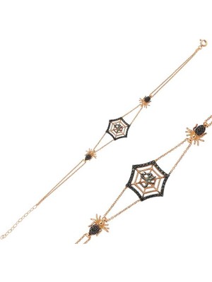 Tesbihayal Gümüş Örümcek Ağı Bayan Bileklik