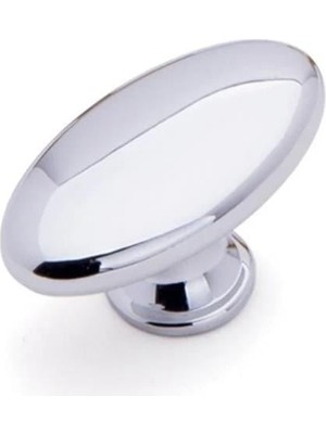 Dizaynaks Oval Zamak Krom Tekli Düğme Kulp