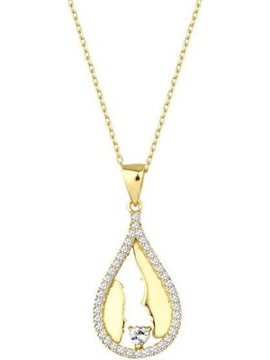 Harem Altın Anne Bebek Sarı Renk Gümüş Kolye GMS2017