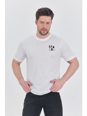 Rafaelli Basic Erkek T-Shirt Beyaz Kısa Kollu Erkek Tişort