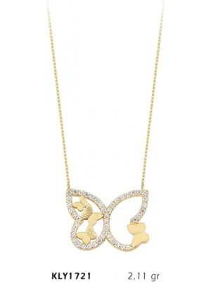 Harem Altın 14 Ayar Kelebek Kolye KLY1721