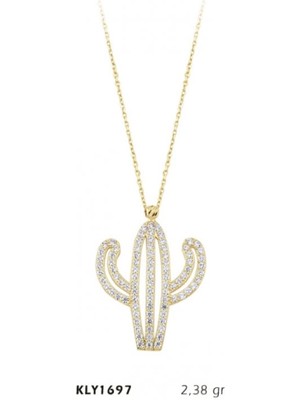 Harem Altın 14 Ayar Taşlı Kaktüs Kolye KLY1697