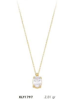 Harem Altın 14 Ayar Oval Kolye KLY1797