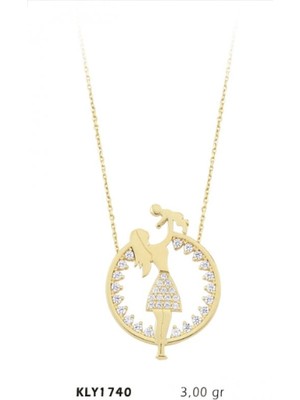 Harem Altın 14 Ayar Anne Bebek Taşlı Kolye KLY1740