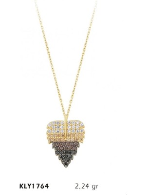 Harem Altın 14 Ayar Taşlı Yaprak Kolye KLY1764