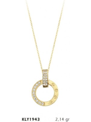 Harem Altın 14 Ayar Altın Taşlı Halka Kolye KLY1943