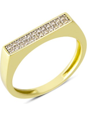 Harem Altın 14 Ayar Altın Çift Sıra Taşlı Yüzük YZK071