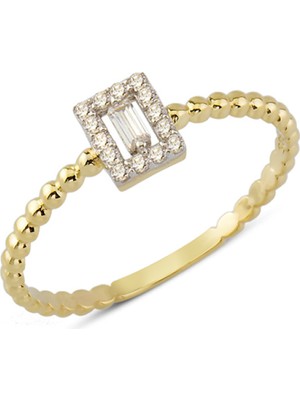 Harem Altın 14 Ayar Altın Içi Baget Taşlı Yüzük YZK038