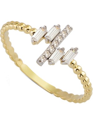 Harem Altın 14 Ayar Altın Sıralı Baget Yüzük YZK039