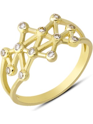 Harem Altın 14 Ayar Altın Geometrik Model Yüzük YZK026