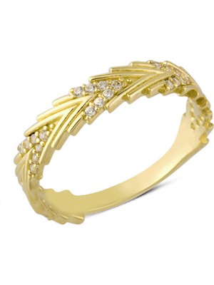 Harem Altın 14 Ayar Altın Taşlı V Model Yüzük YZK132