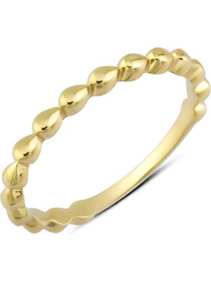 Harem Altın 14 Ayar Altın Taşsız Damla Oval Yüzük YZK198