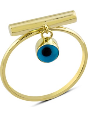 Harem Altın 14 Ayar Altın Sallantılı Göz Boncuğu Yüzük YZK187