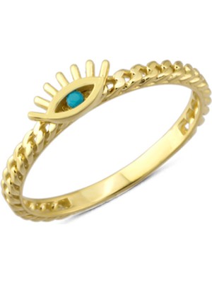 Harem Altın 14 Ayar Altın Nazar Gözü Yüzük YZK206