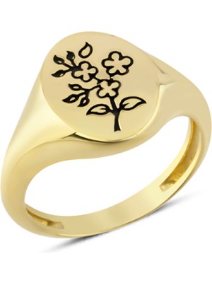 Harem Altın 14 Ayar Altın Taşsız Dal Motifli Yüzük YZK271